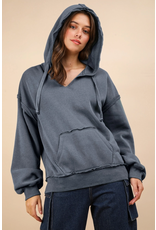 Very J Oversized Navy French Terry Hoodie (S-L)