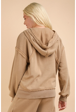 Very J Oversized Beige French Terry Hoodie (S-L)