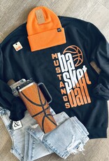 Gildan Mustangs Basketball Black Crew Sweatshirt (S-3XL)
