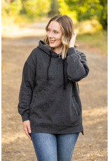 Michelle Mae MM Vintage Wash Charcoal Tunic Hoodie (S-XL)