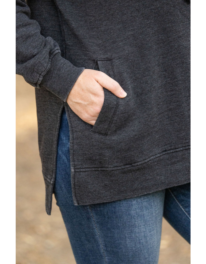Michelle Mae MM Vintage Wash Charcoal Tunic Hoodie (S-XL)