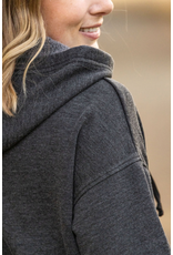 Michelle Mae MM Vintage Wash Charcoal Tunic Hoodie (S-XL)