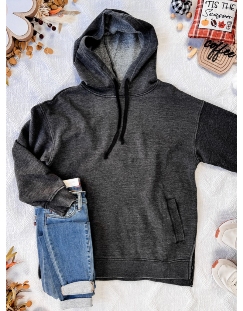 Michelle Mae MM Vintage Wash Charcoal Tunic Hoodie (S-XL)