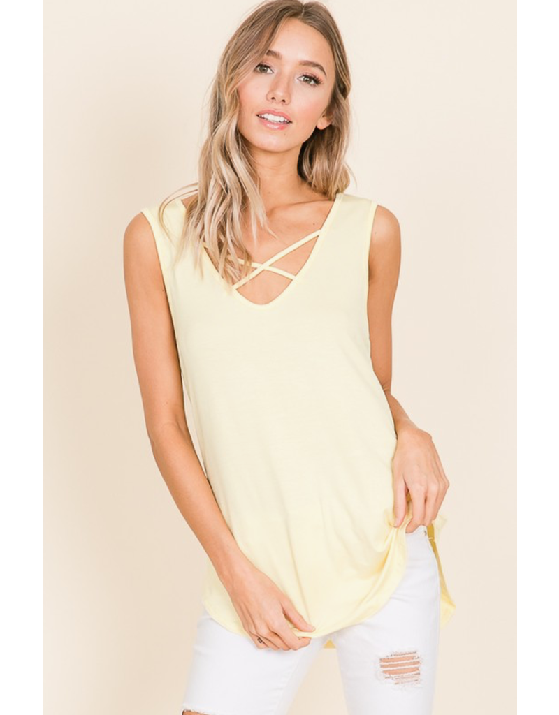 BomBom Banana Criss Cross Tank (S-XL)