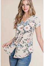 BomBom Spring Beige Floral Top (S-XL)