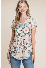 BomBom Spring Beige Floral Top (S-XL)