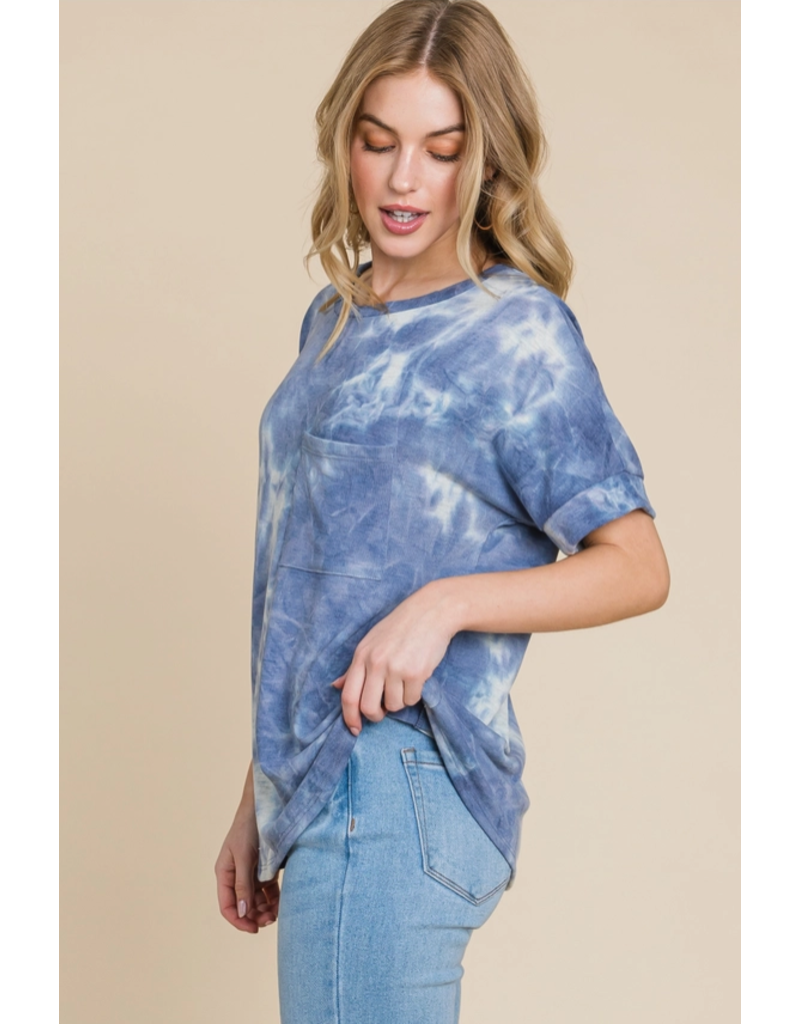 BomBom Spring Blue Tie Dye Top (S-XL)