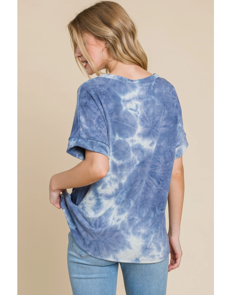 BomBom Spring Blue Tie Dye Top (S-XL)
