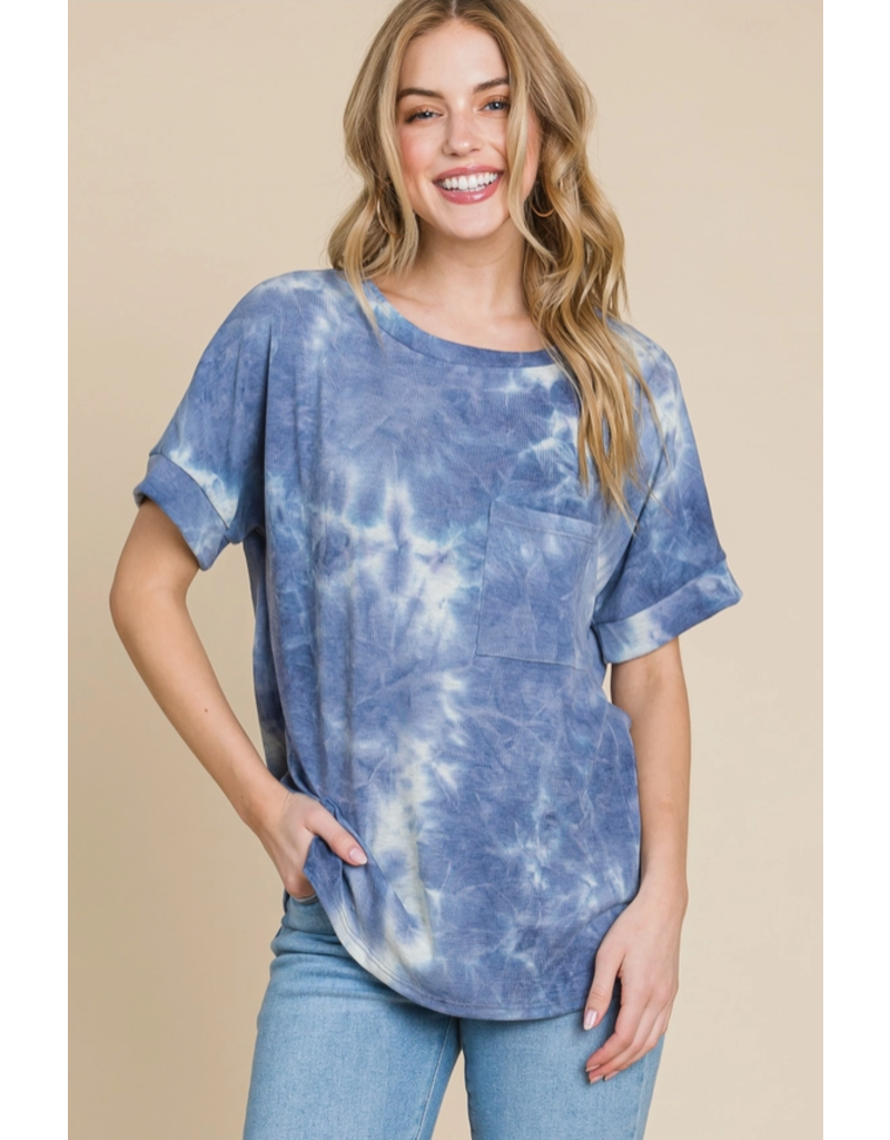 BomBom Spring Blue Tie Dye Top (S-XL)