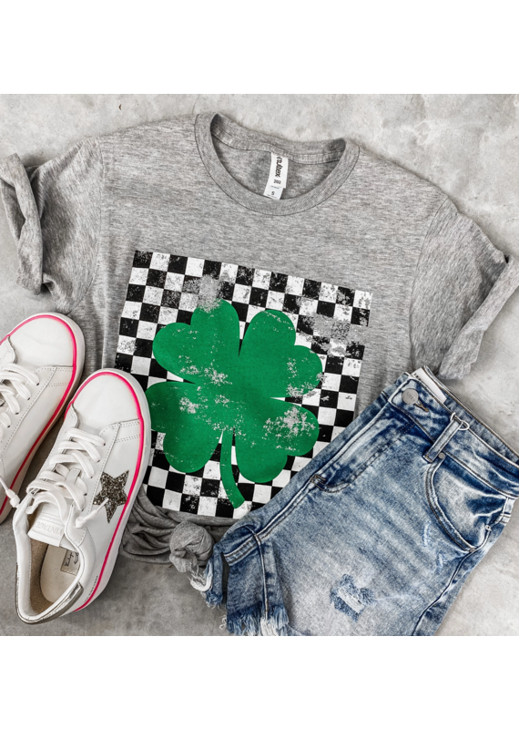 Tultex Gray Check Shamrock Tee (S-2XL)