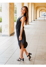 Tickled Teal Deanna Black Tie Waist Pocket Dress (S-XL)