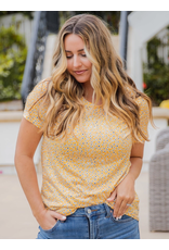 Tickled Teal Yellow Floral Spring Top (S-XL)
