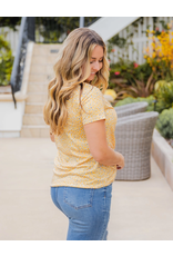 Tickled Teal Yellow Floral Spring Top (S-XL)