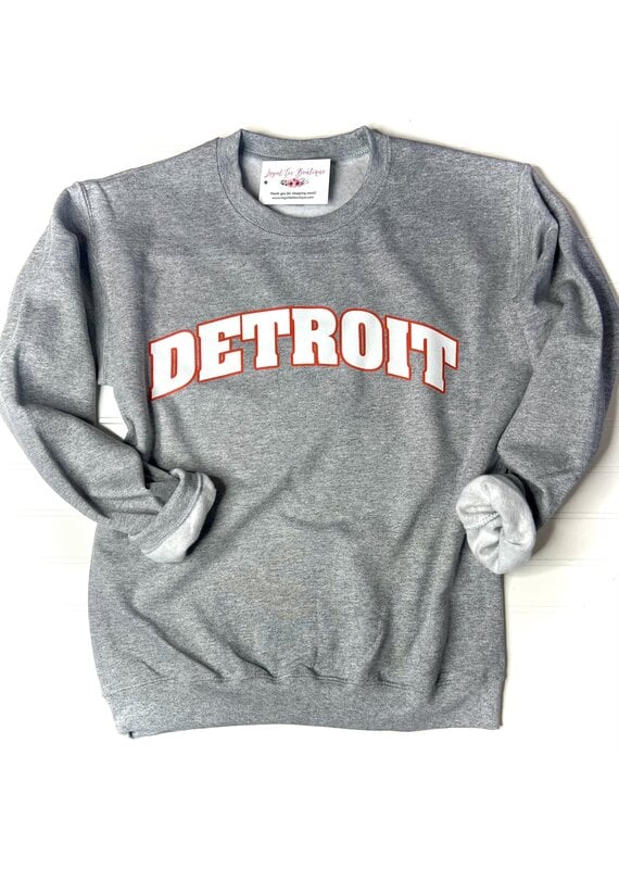 Gildan Grey Detroit Crew Sweatshirt (S-XL)