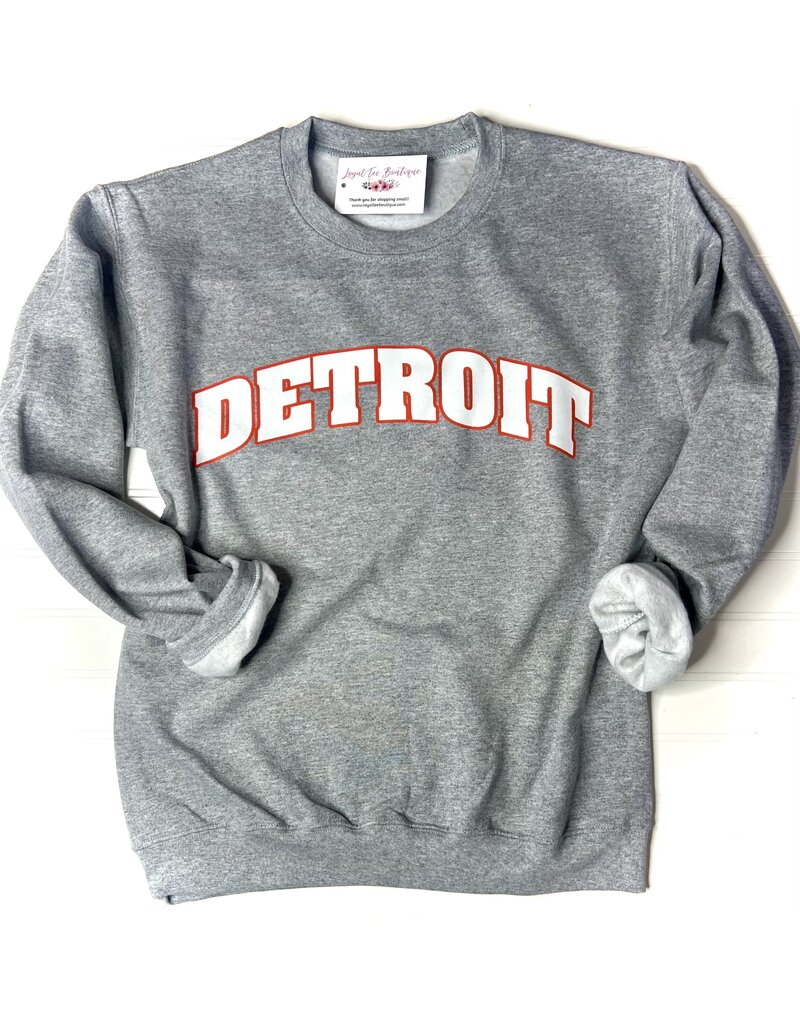 Gildan Grey Detroit Crew Sweatshirt (S-XL)