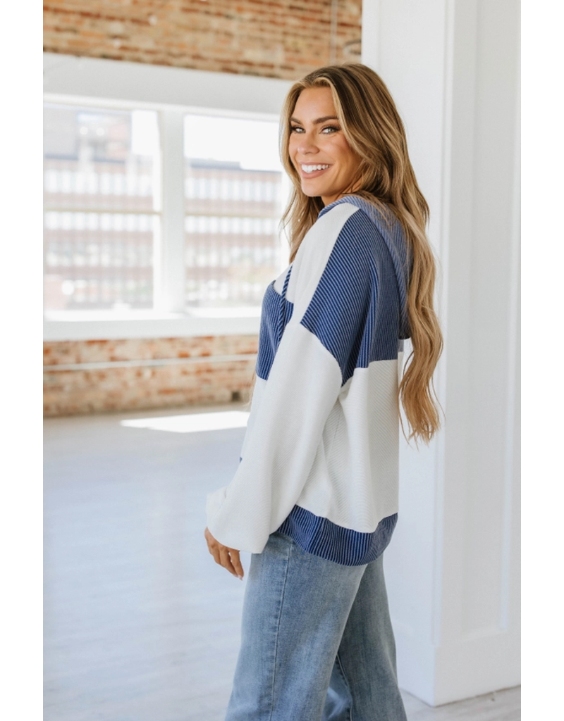 Liam & Co Carson Navy White Hoodie (S-XL)