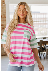 Liam & Co Watermelon Striped Dolman Top (S-L)