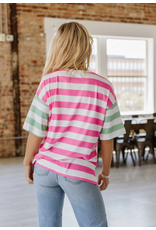 Liam & Co Watermelon Striped Dolman Top (S-L)