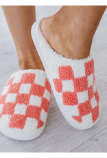 Liam & Co Coral Checkered Slippers (6-9)
