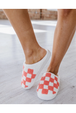 Liam & Co Coral Checkered Slippers (6-9)