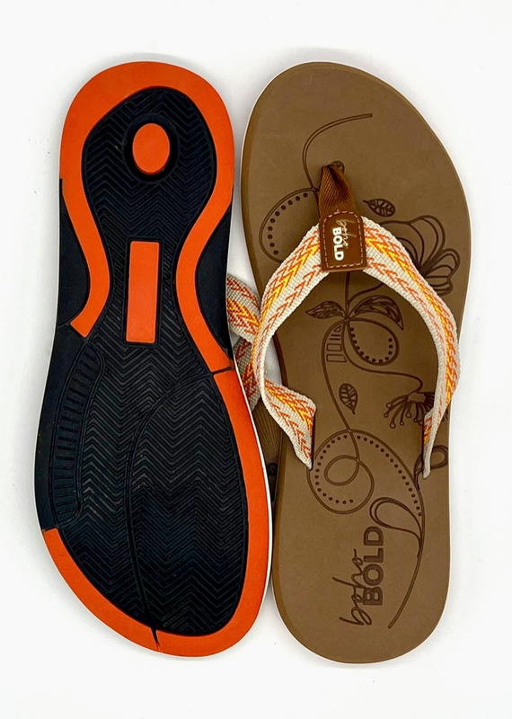 Boho Bold Boho Bold Woven Strap Orange Flip Flops (7-10)
