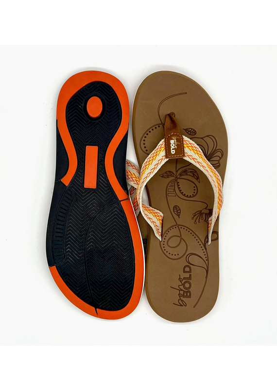 Boho Bold Boho Bold Woven Strap Orange Flip Flops (7-10)