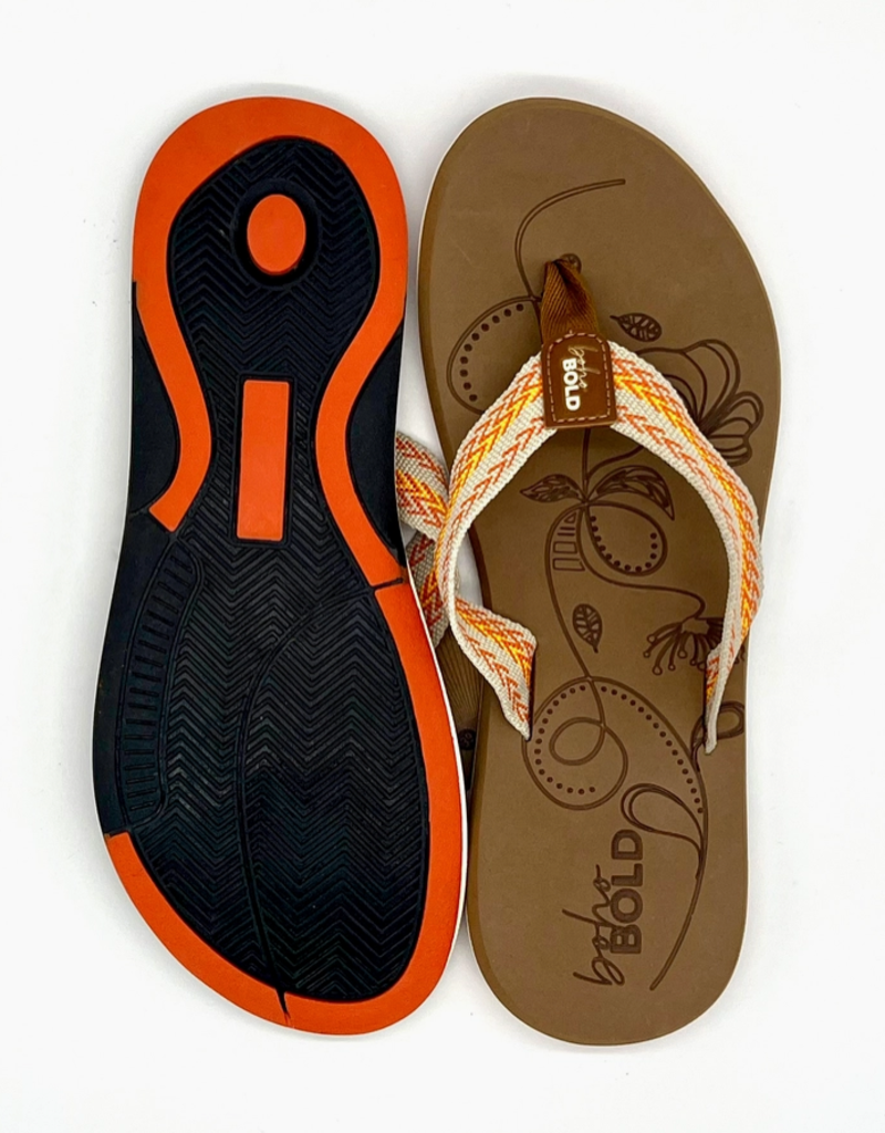Boho Bold Boho Bold Woven Strap Orange Flip Flops (7-10)