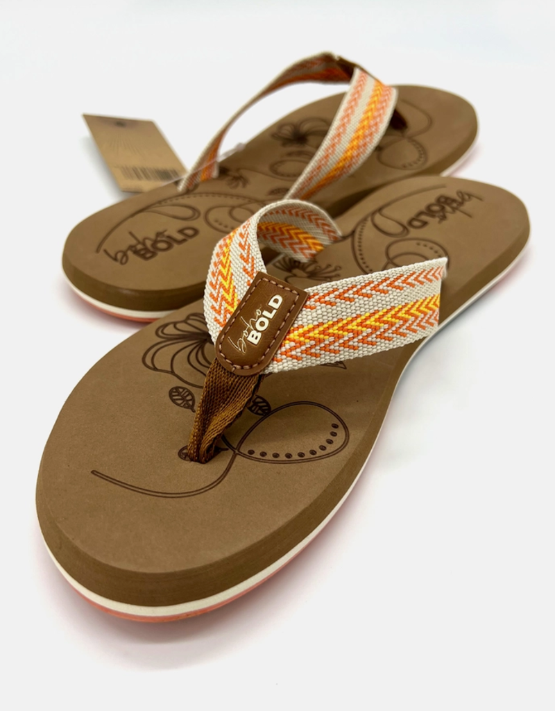 Boho Bold Boho Bold Woven Strap Orange Flip Flops (7-10)