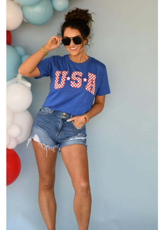 Tultex Red Check USA Tee (S-3XL)