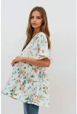 Off White Floral Tiered Kimono (S-L)