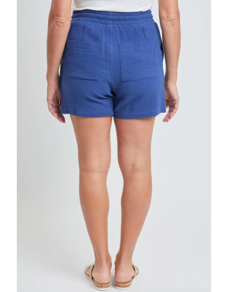 YMI Double Gauze Navy Linen Shorts (S-XL)