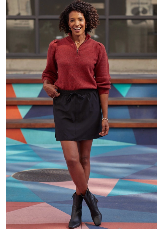 YMI Black Skort with Knit Under Short (S-XL)