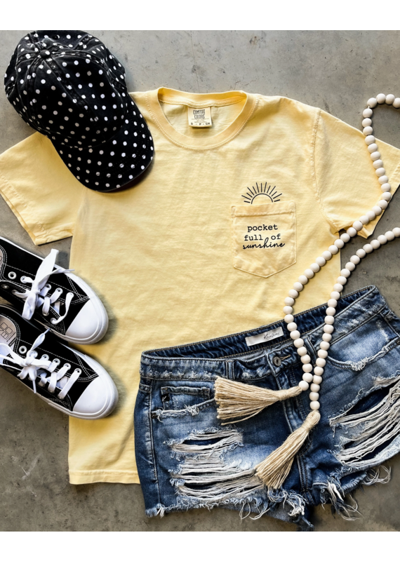 Comfort Color Yellow Pocket Full of Sunshine Tee (S-2XL)