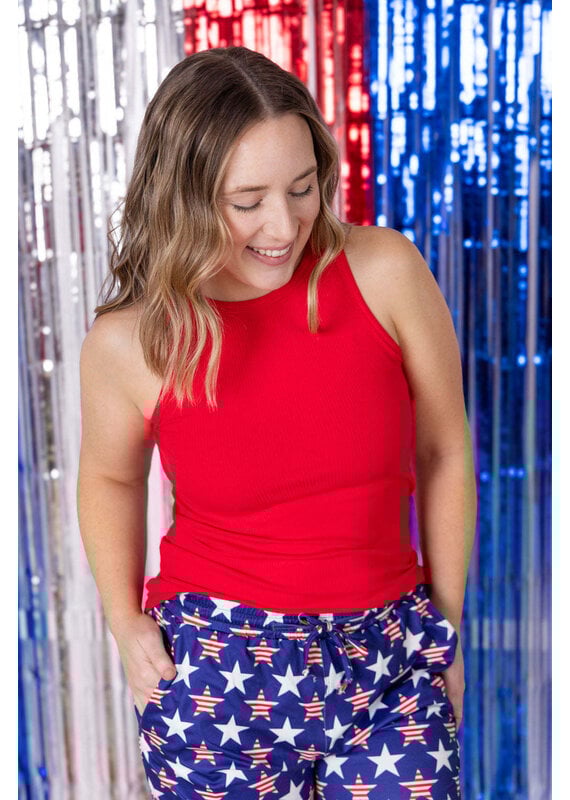 MM Red Tara Ribbed Tank (S-2XL)