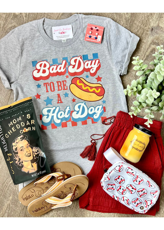 Bella Canvas Bad Day to be a Hot Dog Gray Tee (S-XL)
