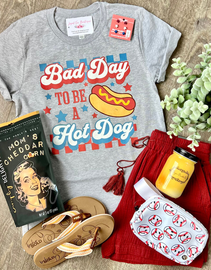 Bella Canvas Bad Day to be a Hot Dog Gray Tee (M Only)