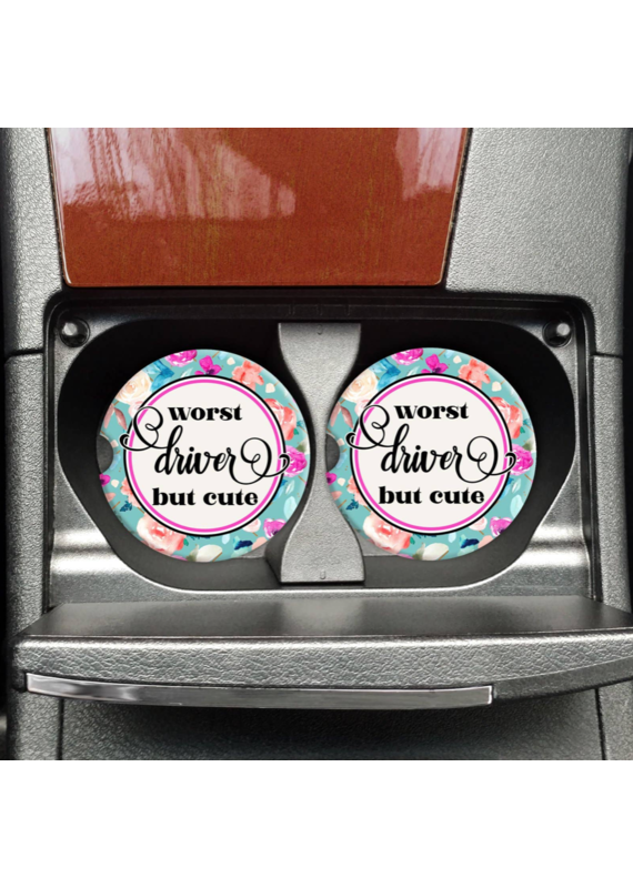 Mugsby Worst Driver But Cute Car Coaster Set