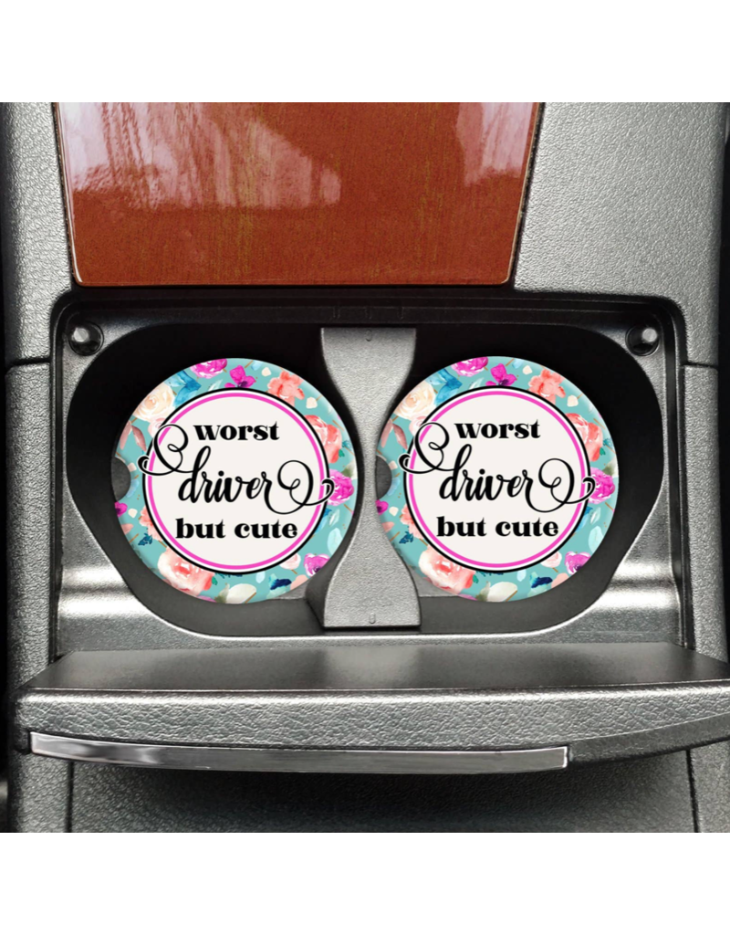 Mugsby Worst Driver But Cute Car Coaster Set