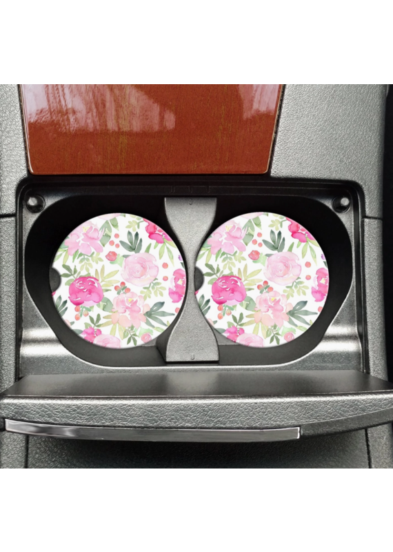 Mugsby Summer Floral Car Coaster Set