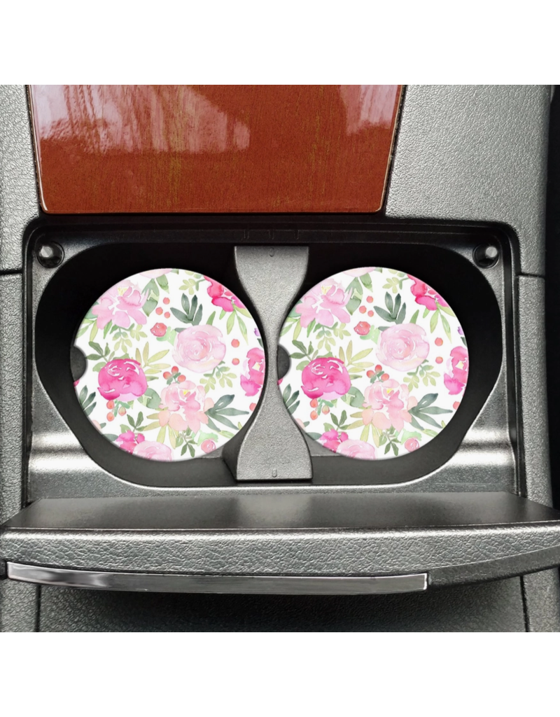 Mugsby Summer Floral Car Coaster Set