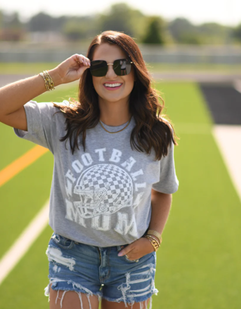 Tultex *PRE-ORDER* Football Mom Checkered Helmet Tee (S-3XL)