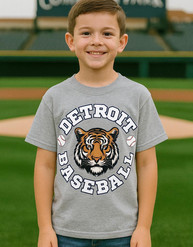 *PRE-ORDER* Detroit Baseball Gray Tee/Crew (Youth/Adult)