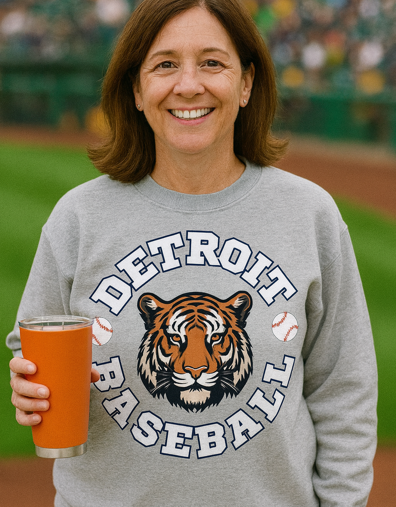 *PRE-ORDER* Detroit Baseball Gray Tee/Crew (Youth/Adult)