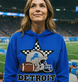 Gildan *PRE-ORDER* Detroit Check Star Blue Crew/Hoodie (S-4XL)