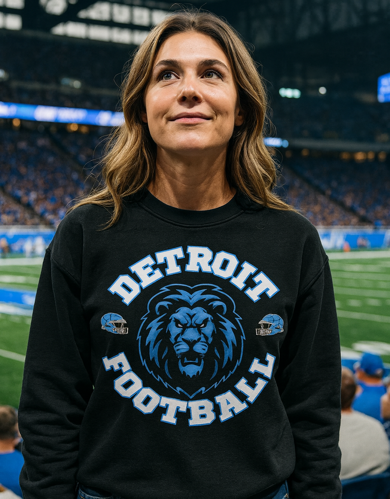 Gildan *PRE-ORDER* Detroit Football Black Lion Crew/Hoodie (S-4XL)