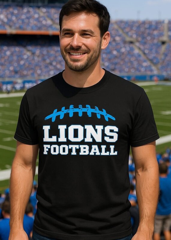 Gildan *PRE-ORDER* Lions Football Black Tee (Adult/Youth)
