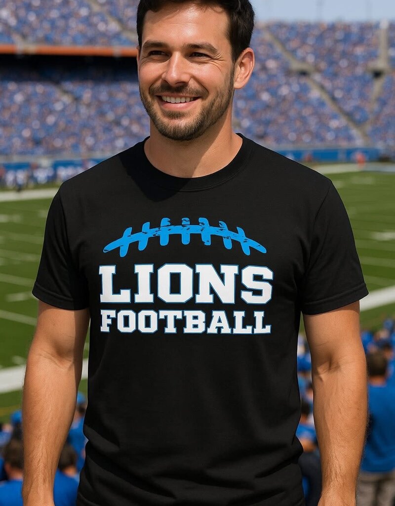 Gildan *PRE-ORDER* Lions Football Black Tee (Adult/Youth)