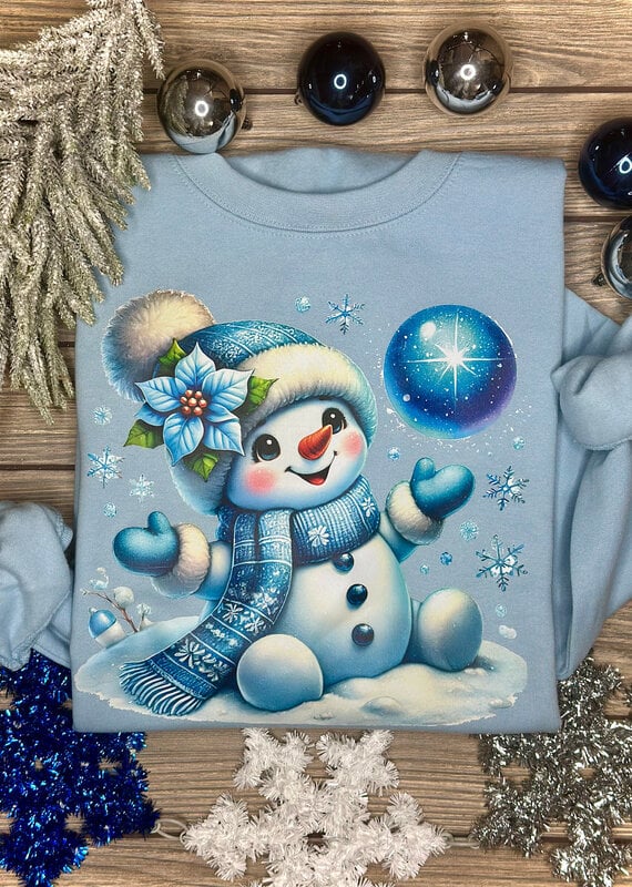 Gildan *Pre-Order* Ice Blue Baby Snowman Crew (S-3XL)