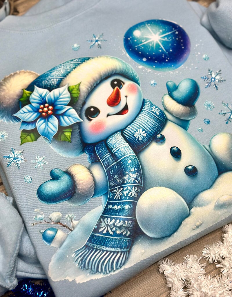 Gildan *Pre-Order* Ice Blue Baby Snowman Crew (S-3XL)
