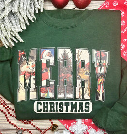 *Pre-Order* Green Vintage Merry Crew (S-3XL)